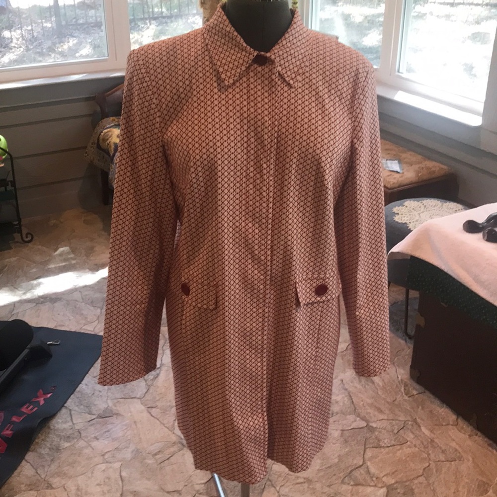 Apt. 9 Jacket Long Red and White Jacket Lined Size 16